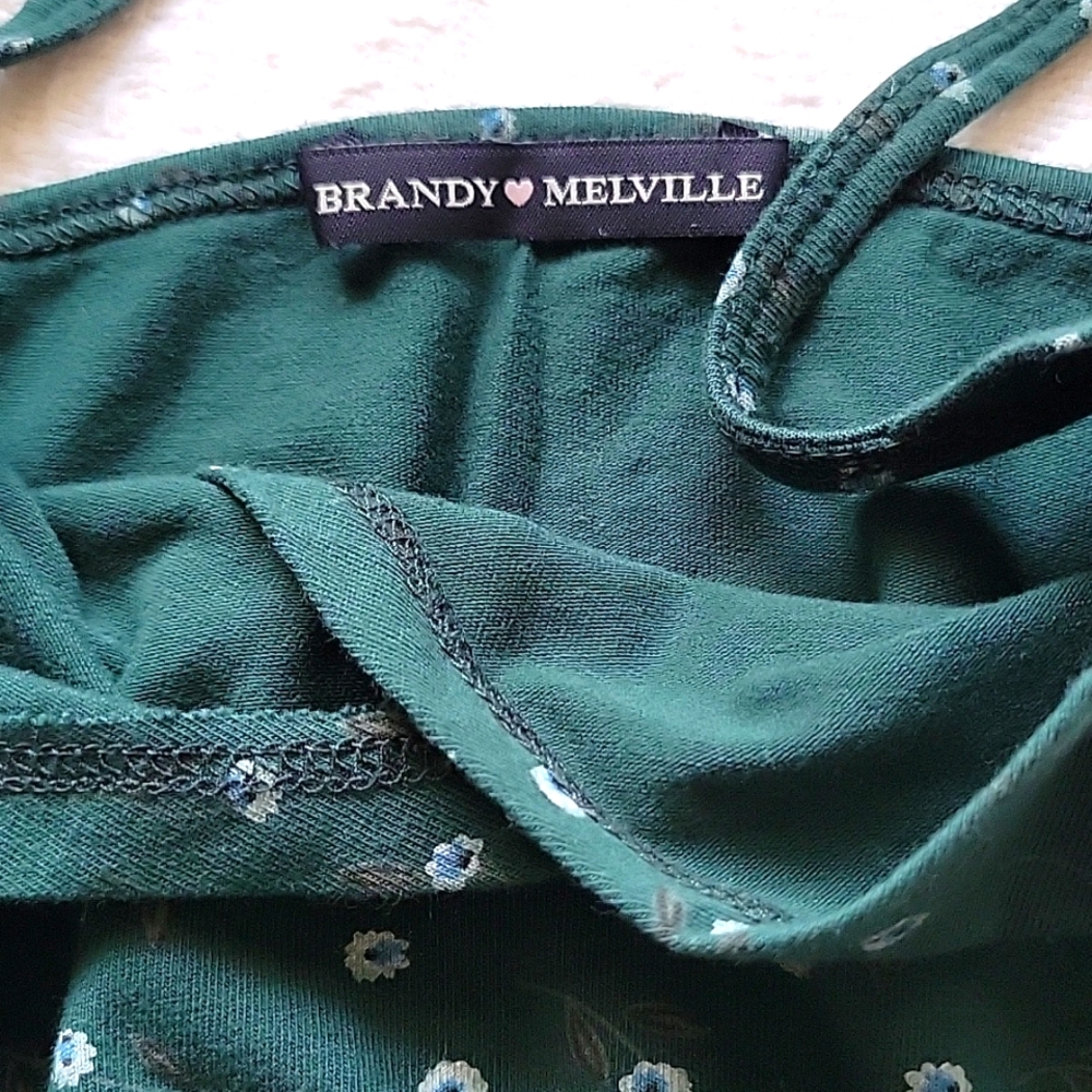 Brandy Melville Green Floral Women's Dress